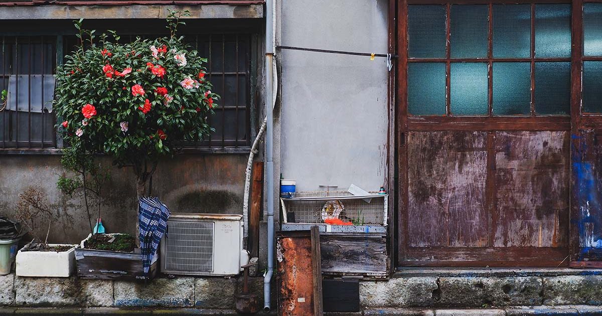 住宅地の家屋の壁